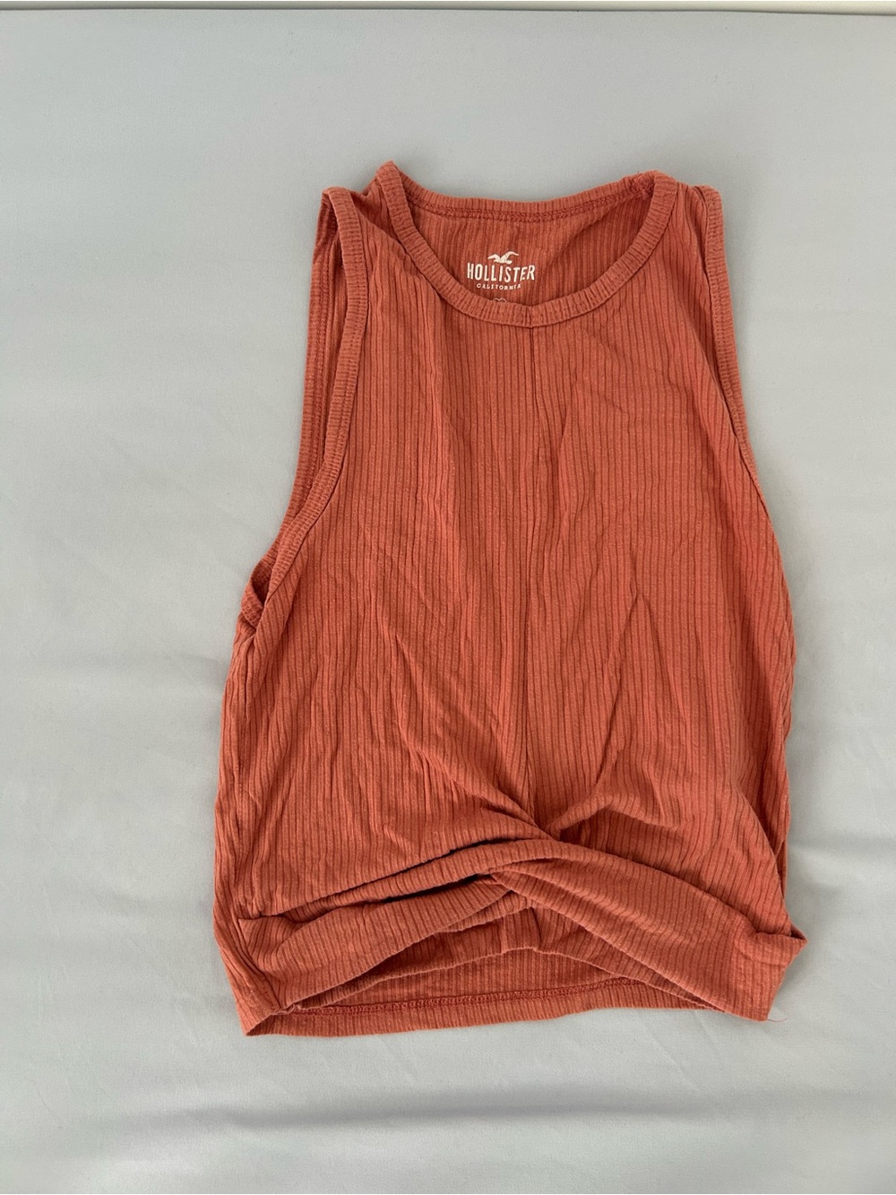 Hollister Ribbed Twist-Hem Tank Top - Terracotta